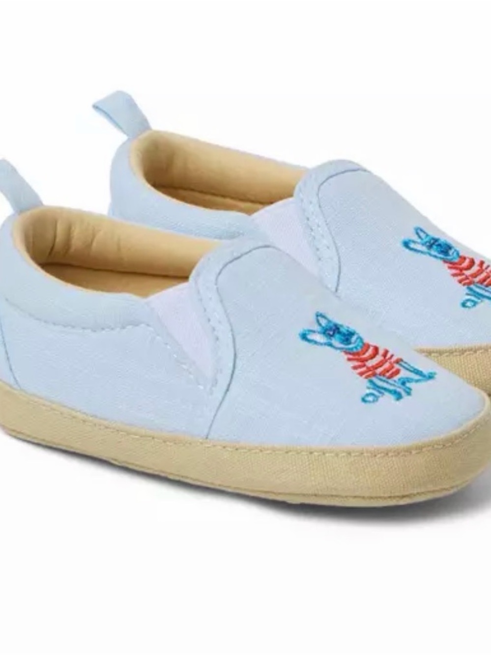 Janie and Jack Light Blue Slip-On Canvas Sneakers